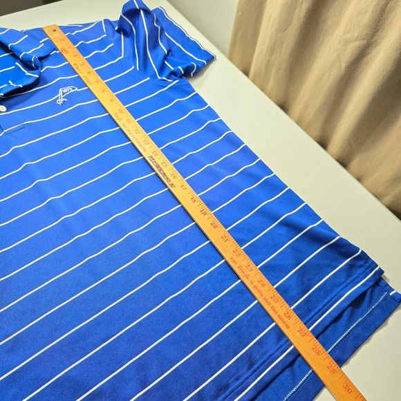 Peter Millar Men Summer Comfort Striped Polo Shirt Size Large Golf Casual Travel - Picture 10 of 11